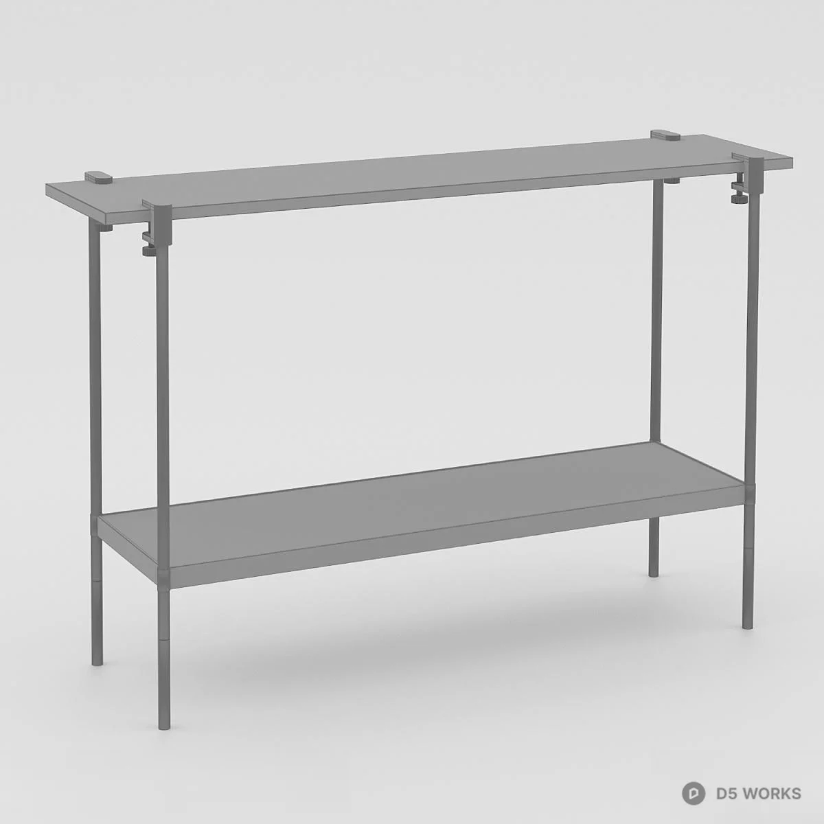 Marble Top Brass Frame Console Table 3d model thumbnail 2