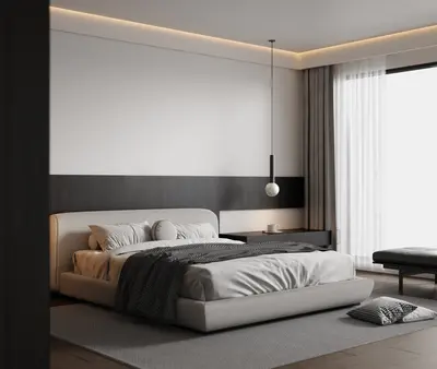 Minimalist Bedroom with Ambient Lighting 3d model
