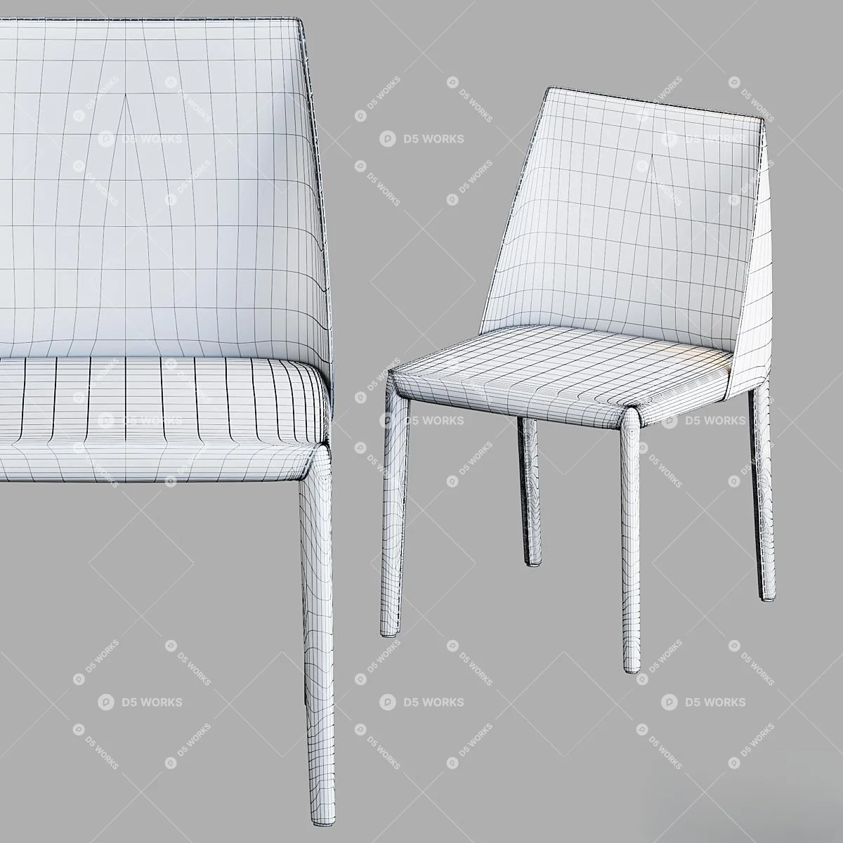 Modern Dining Chair 3d model thumbnail 2