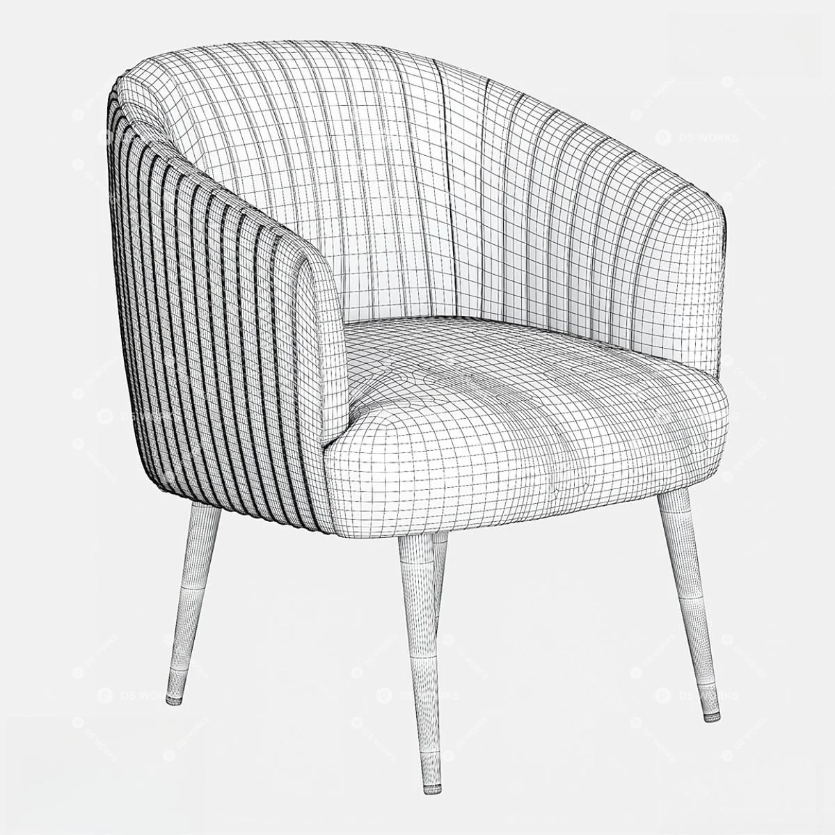 Quiet Luxury Armchair 3d model thumbnail 2