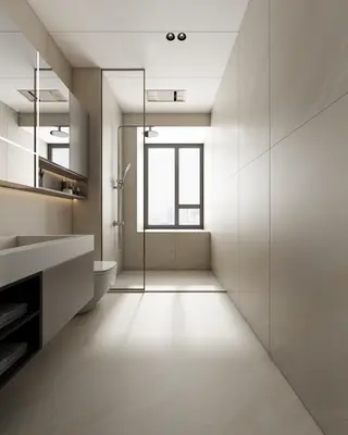 Minimalist Bathroom with Bright Ambiance 3d model