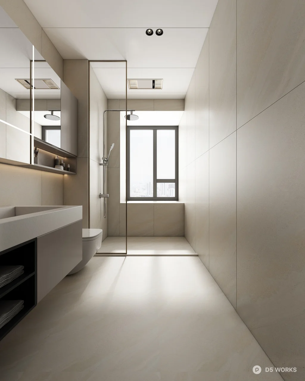 Minimalist Bathroom with Bright Ambiance 3d model - Image 1