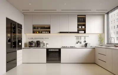 Modern Minimalist Closed Kitchen 3d model