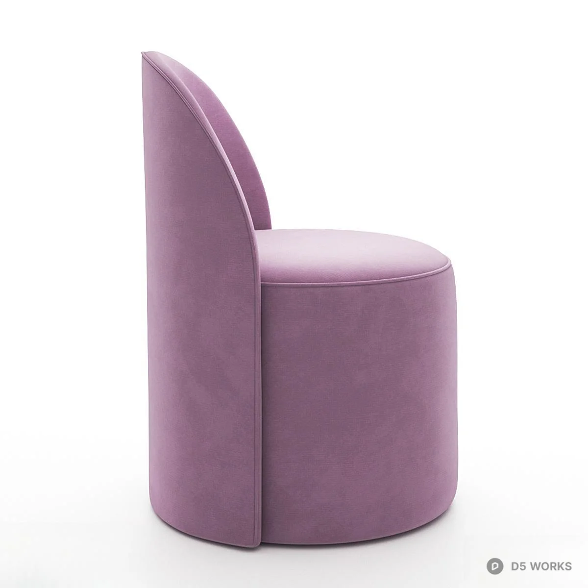 Velvet Round Back Leisure Chair 3d model thumbnail 2
