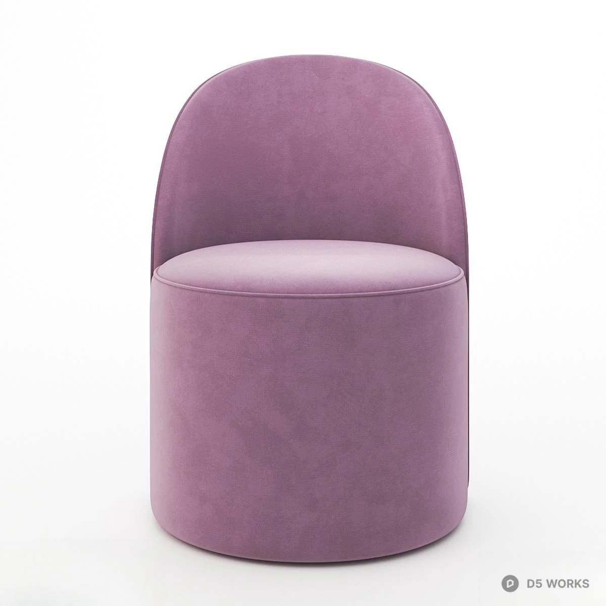 Velvet Round Back Leisure Chair 3d model thumbnail 3