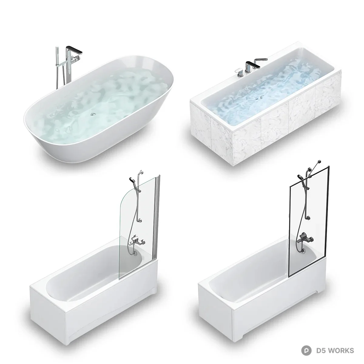 Modern Bathtub Collection 3d model - Image 1
