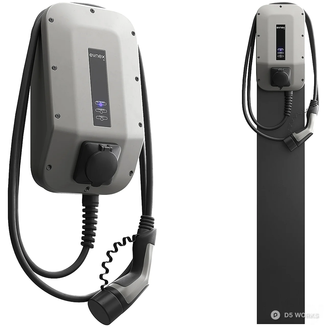 Wall-Mounted EV Charging Station 3d model - Image 1