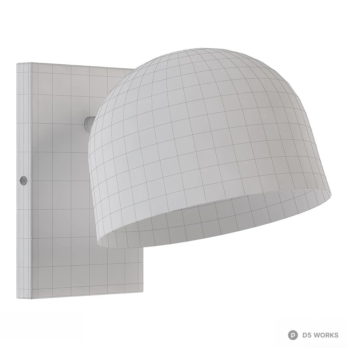 Brushed Brass Dome Wall Lamp 3d model thumbnail 2