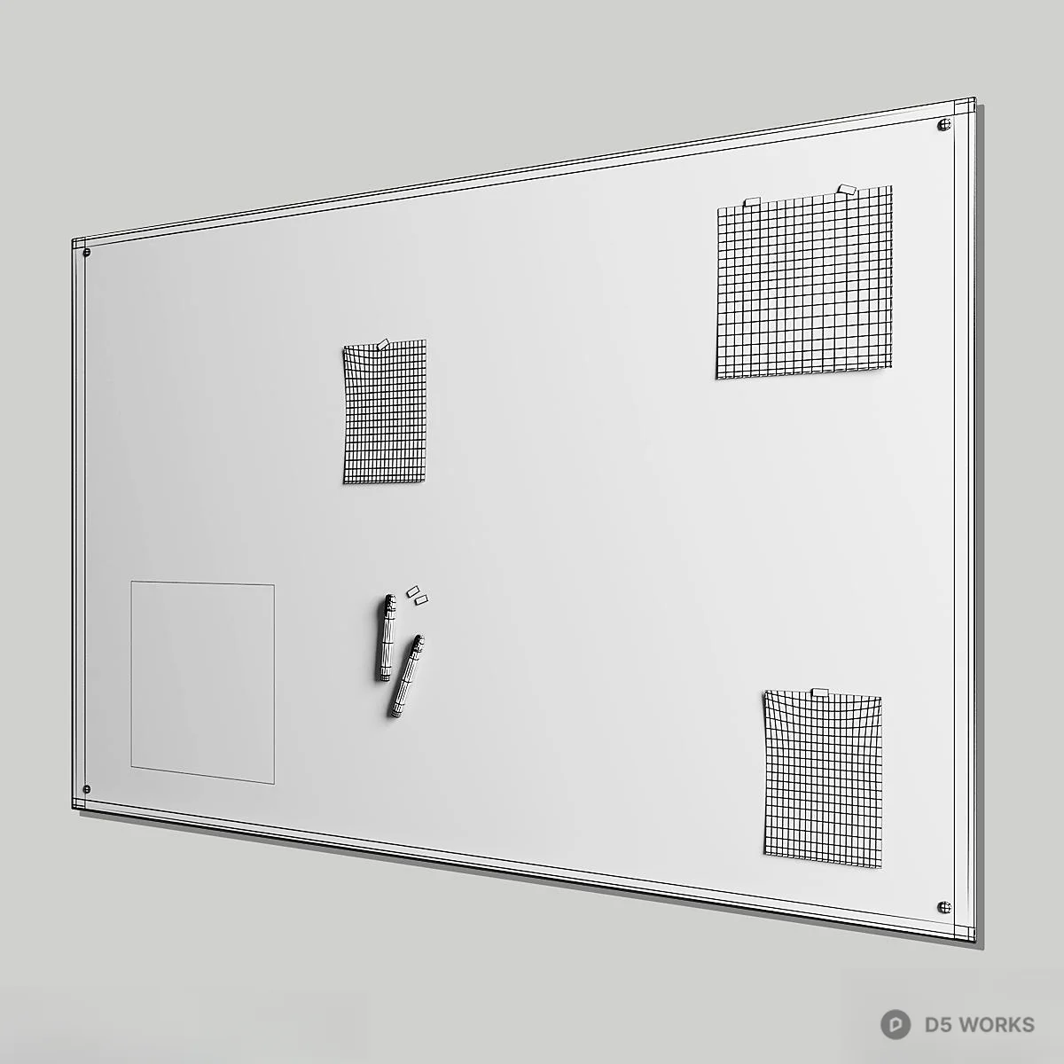 Green Writing Board With Notes And Photos 3d model thumbnail 4