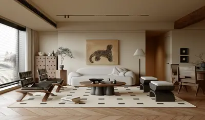 Mid-Century Modern Home Living Room