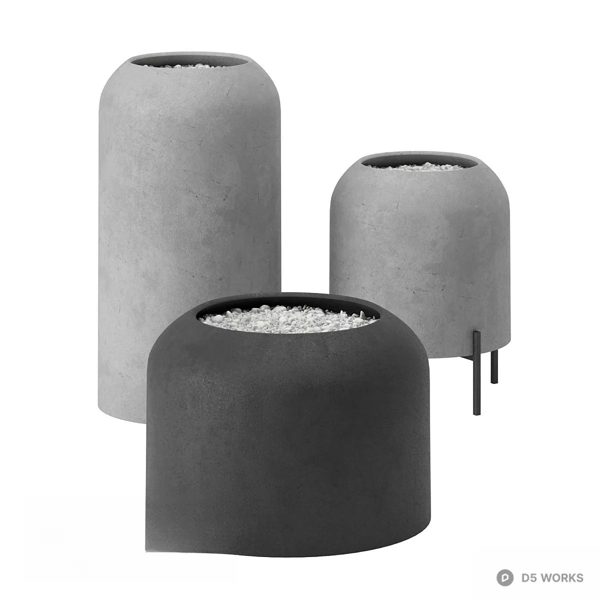 Minimalist Concrete Planter 3d model thumbnail 2