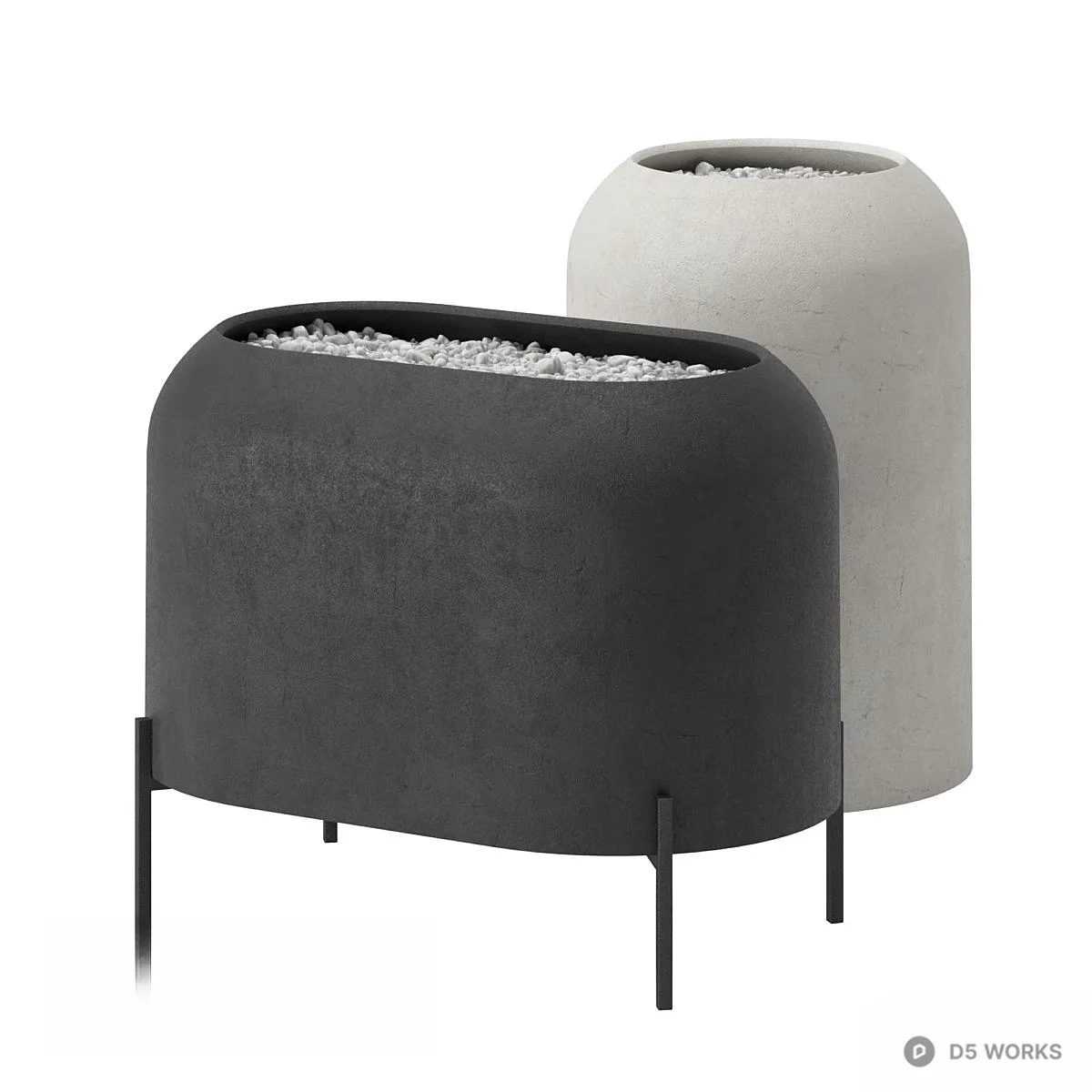 Minimalist Concrete Planter 3d model thumbnail 3