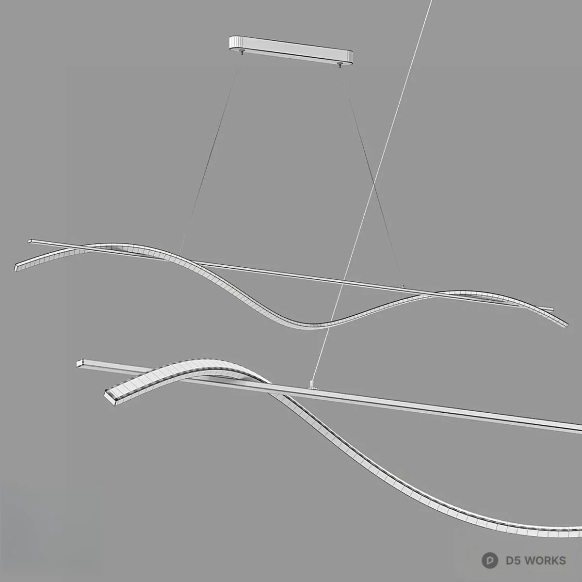 Minimalist Bedroom with Geometric Art 3d model thumbnail 2