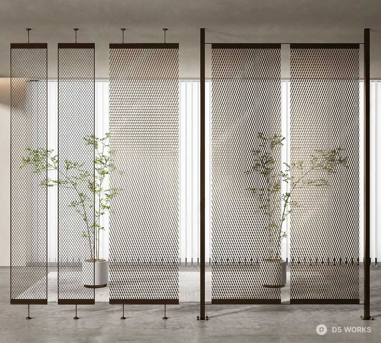 Minimalist Metal Mesh Partition 3d model - Image 1