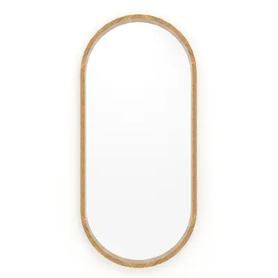 Oval Wooden Frame Mirror 3d model
