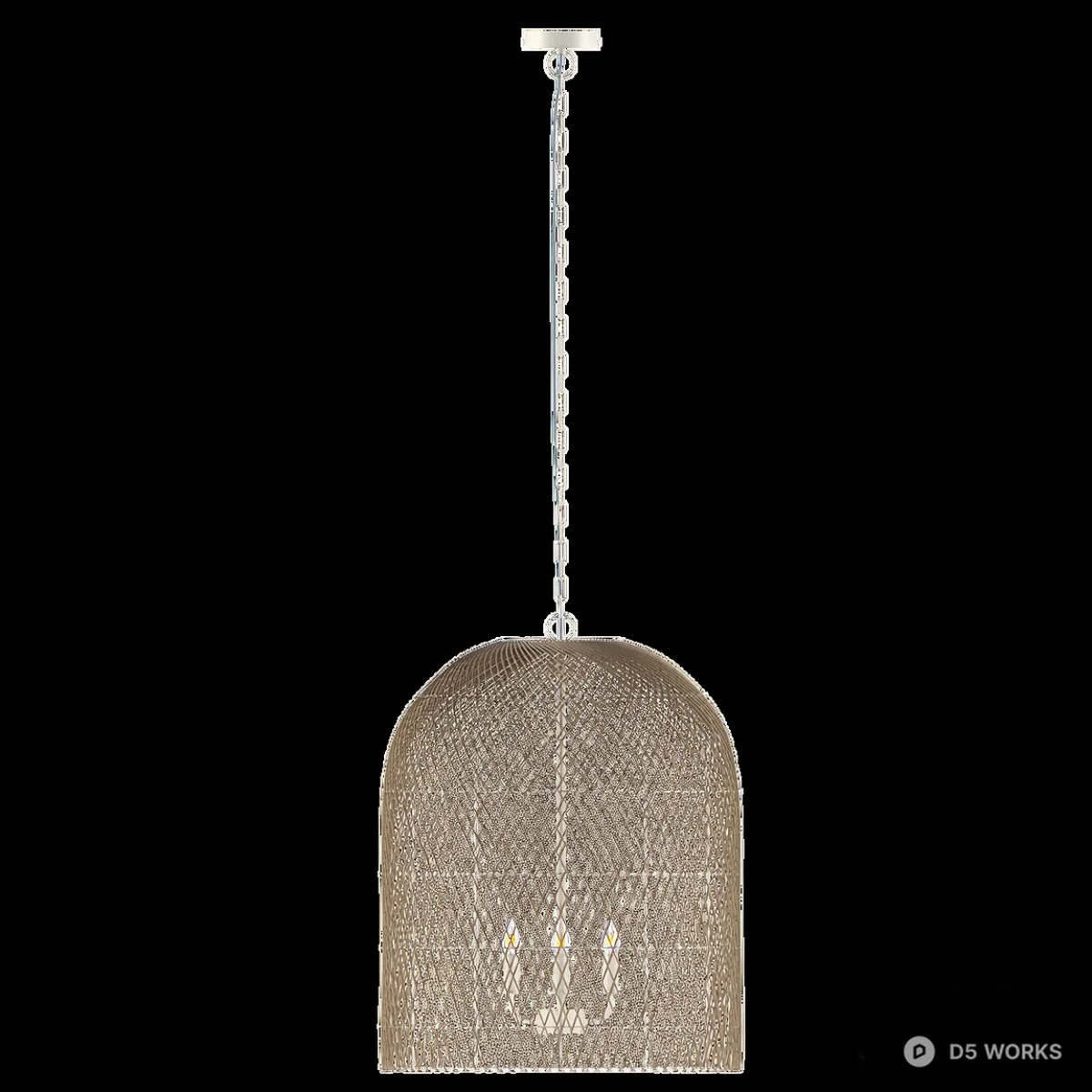 Woven Rattan Cage Pendant Light 3d model thumbnail 3