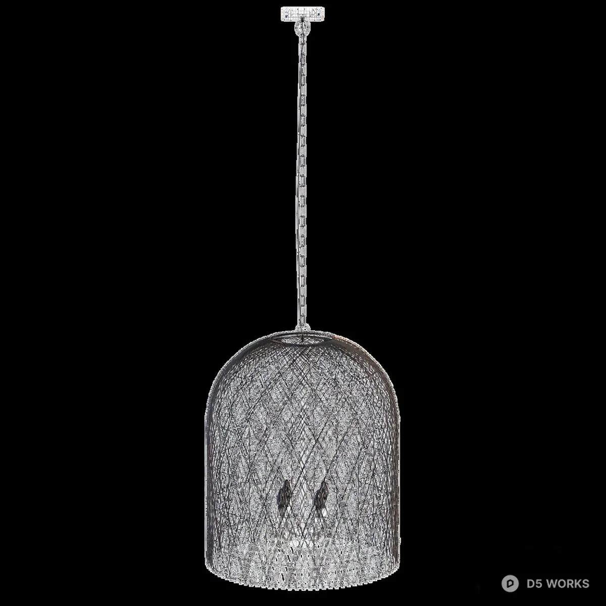 Woven Rattan Cage Pendant Light 3d model thumbnail 6