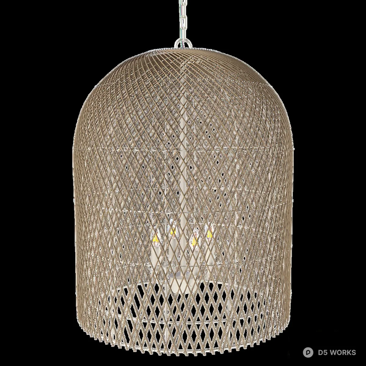 Woven Rattan Cage Pendant Light 3d model - Image 1