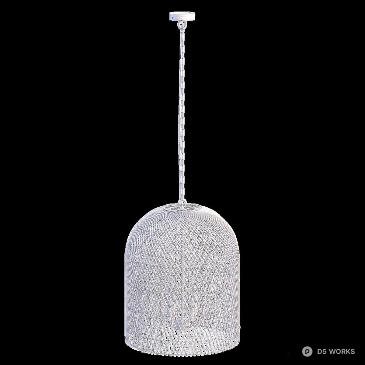 Woven Rattan Cage Pendant Light 3d model thumbnail 5