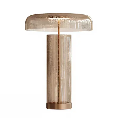 Smoked Glass Cylinder Table Lamp 3d model