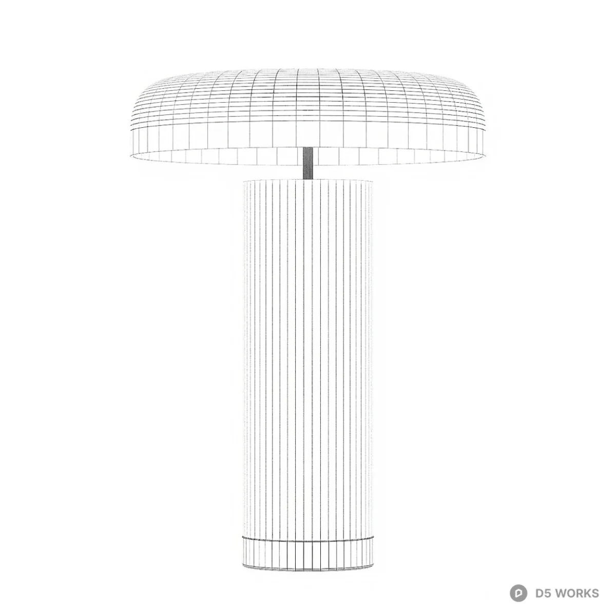 Smoked Glass Cylinder Table Lamp 3d model thumbnail 2