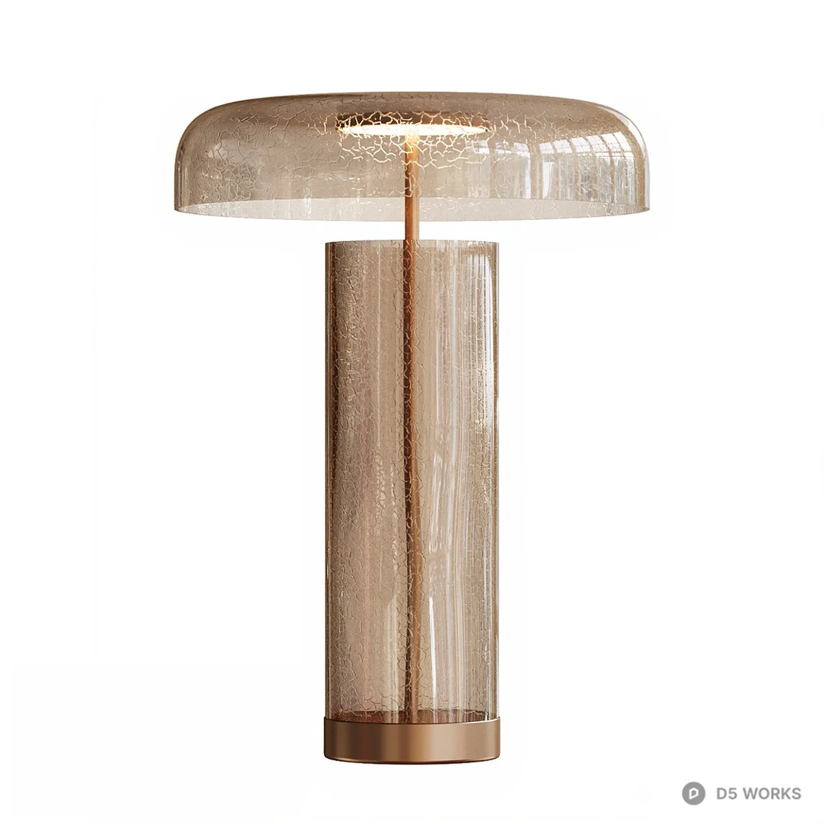 Smoked Glass Cylinder Table Lamp 3d model - Image 1