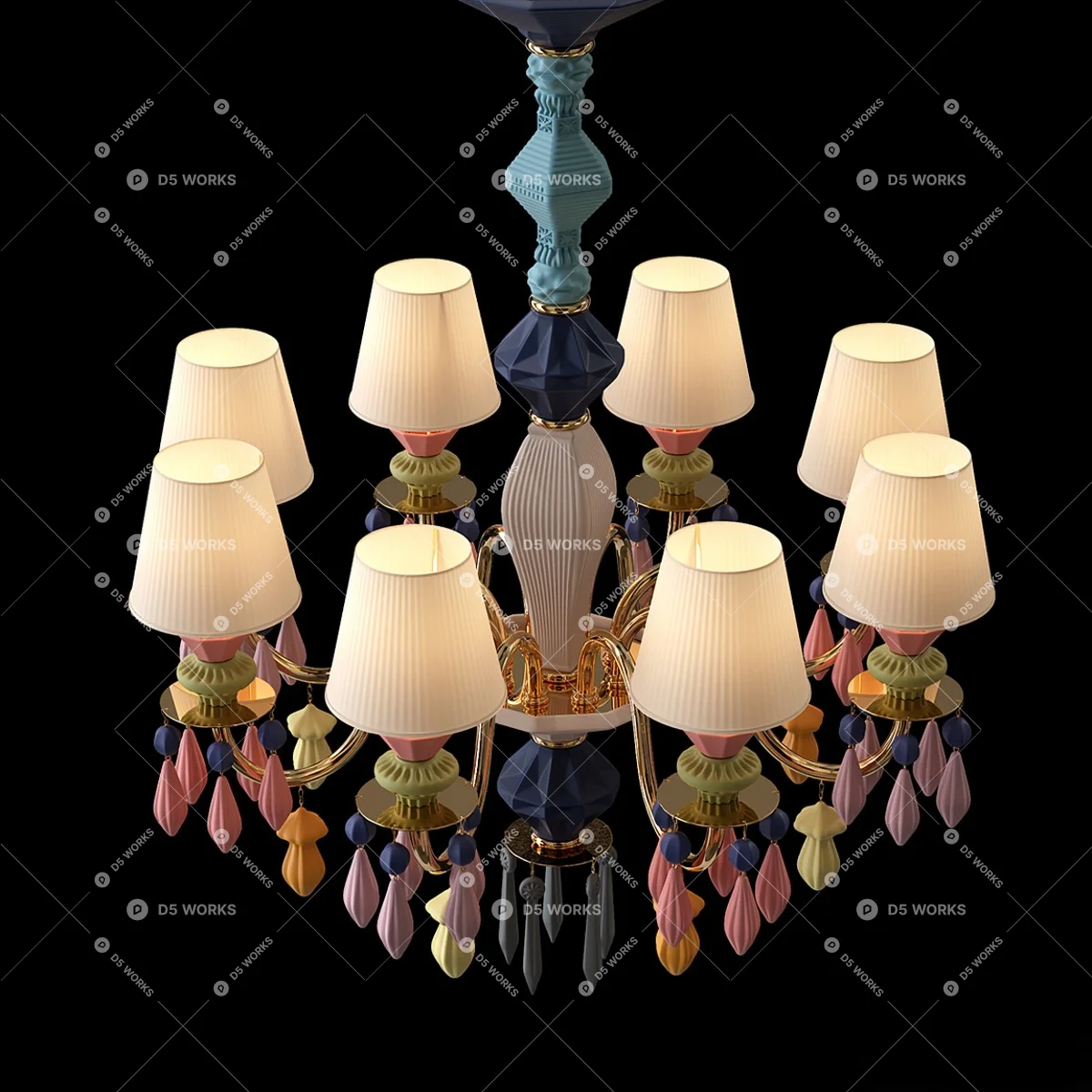 Art Deco Pendant Light 3d model thumbnail 3