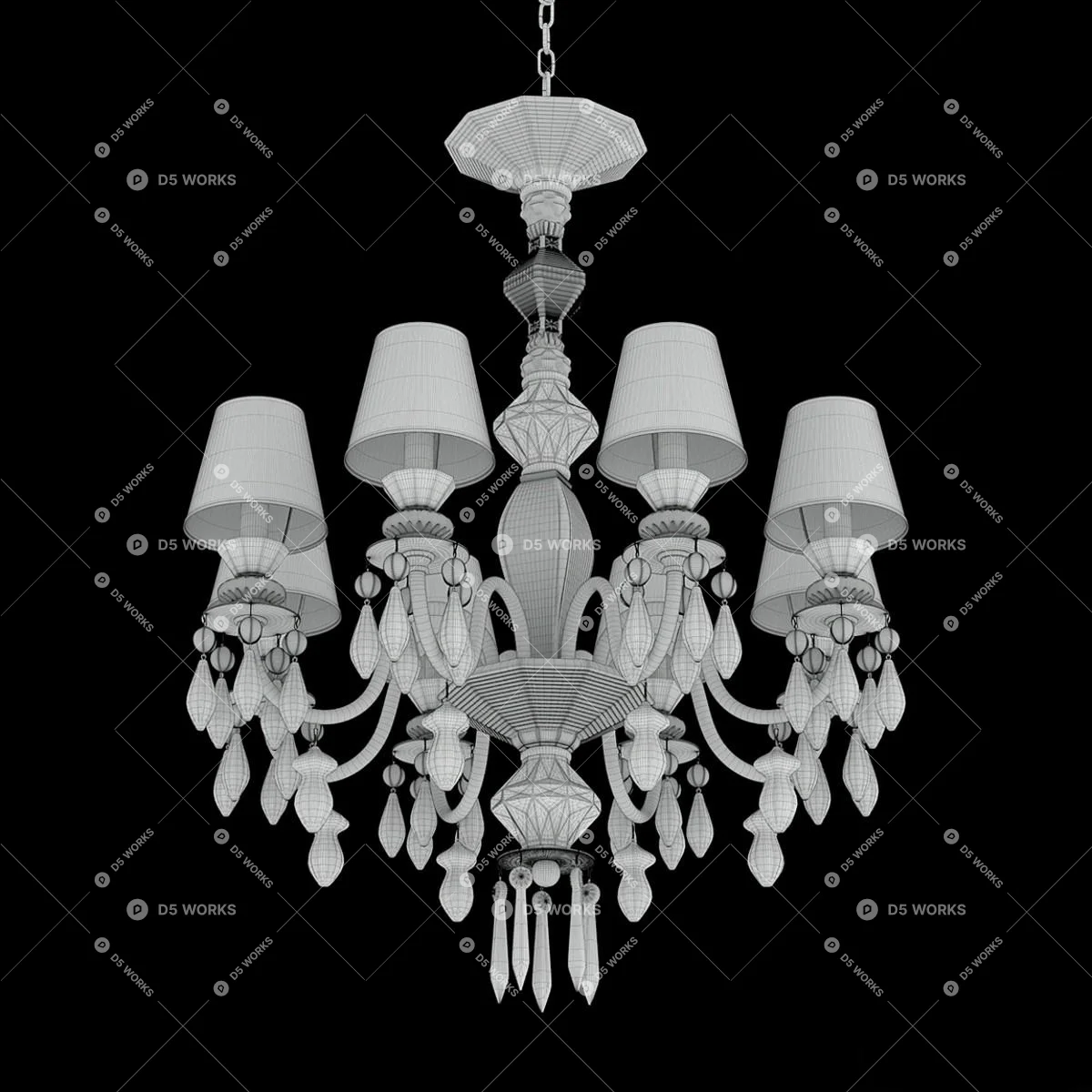 Art Deco Pendant Light 3d model thumbnail 4