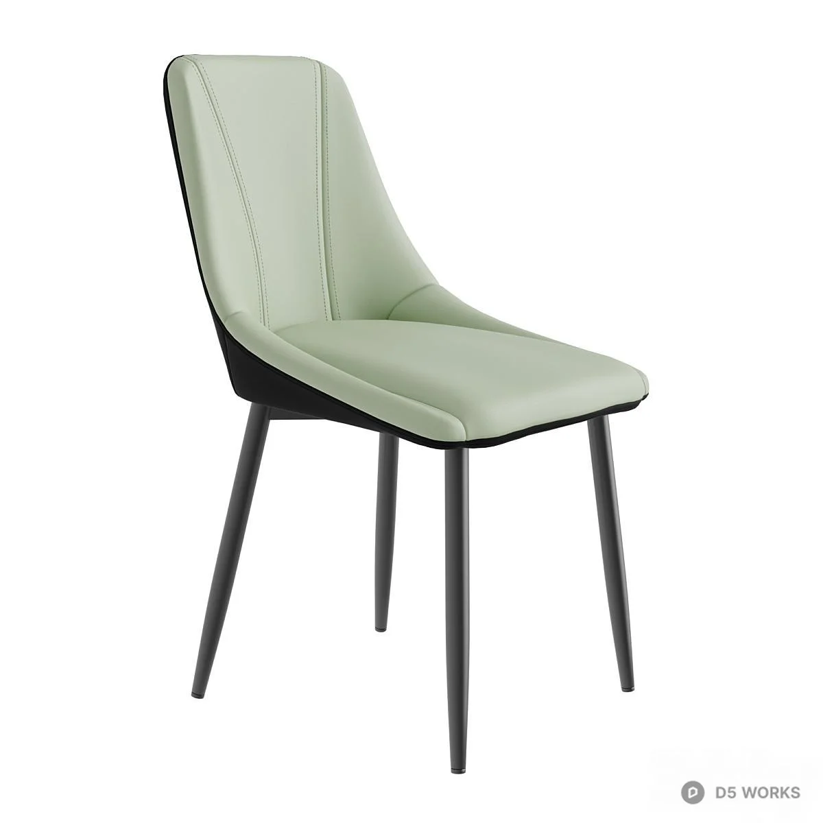 Modern Mint Green Dining Chair 3d model - Image 1