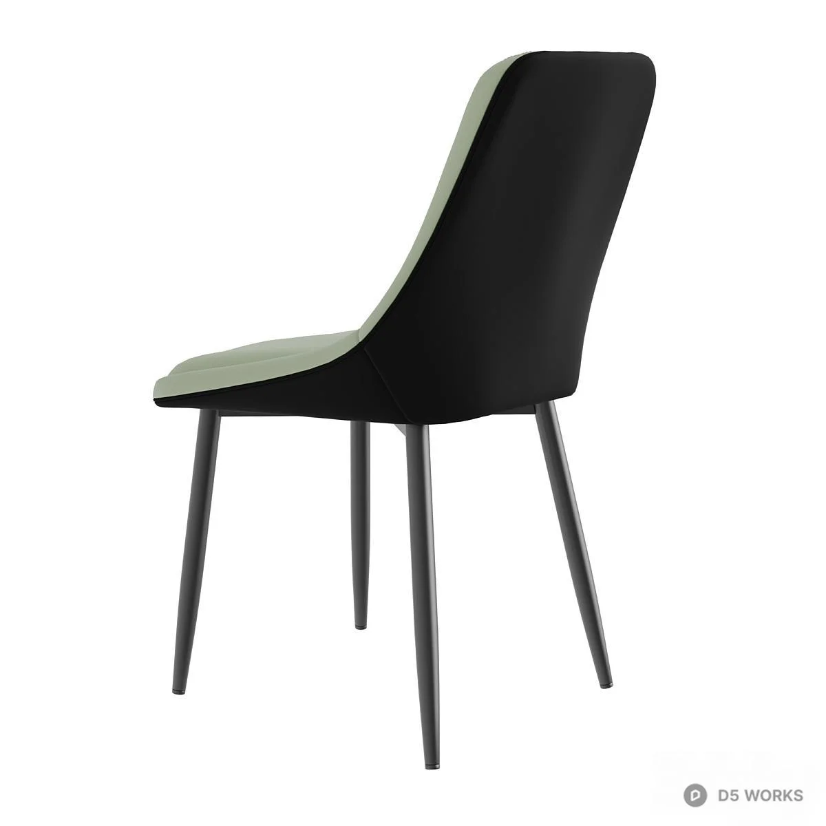 Modern Mint Green Dining Chair 3d model thumbnail 2