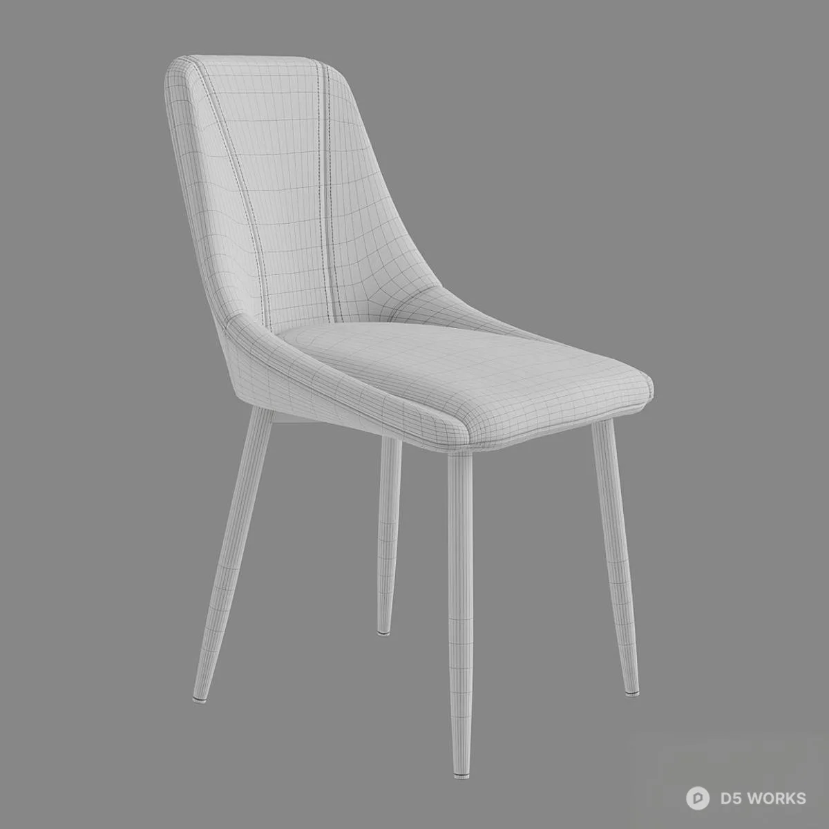 Modern Mint Green Dining Chair 3d model thumbnail 3