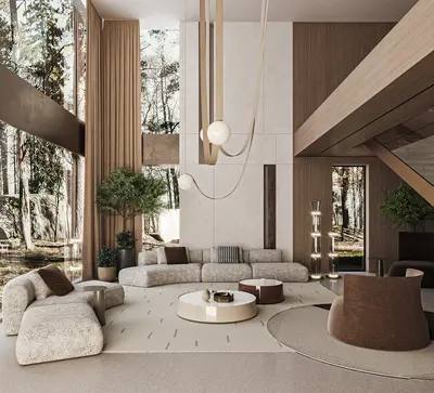 Contemporary Villa Living Room