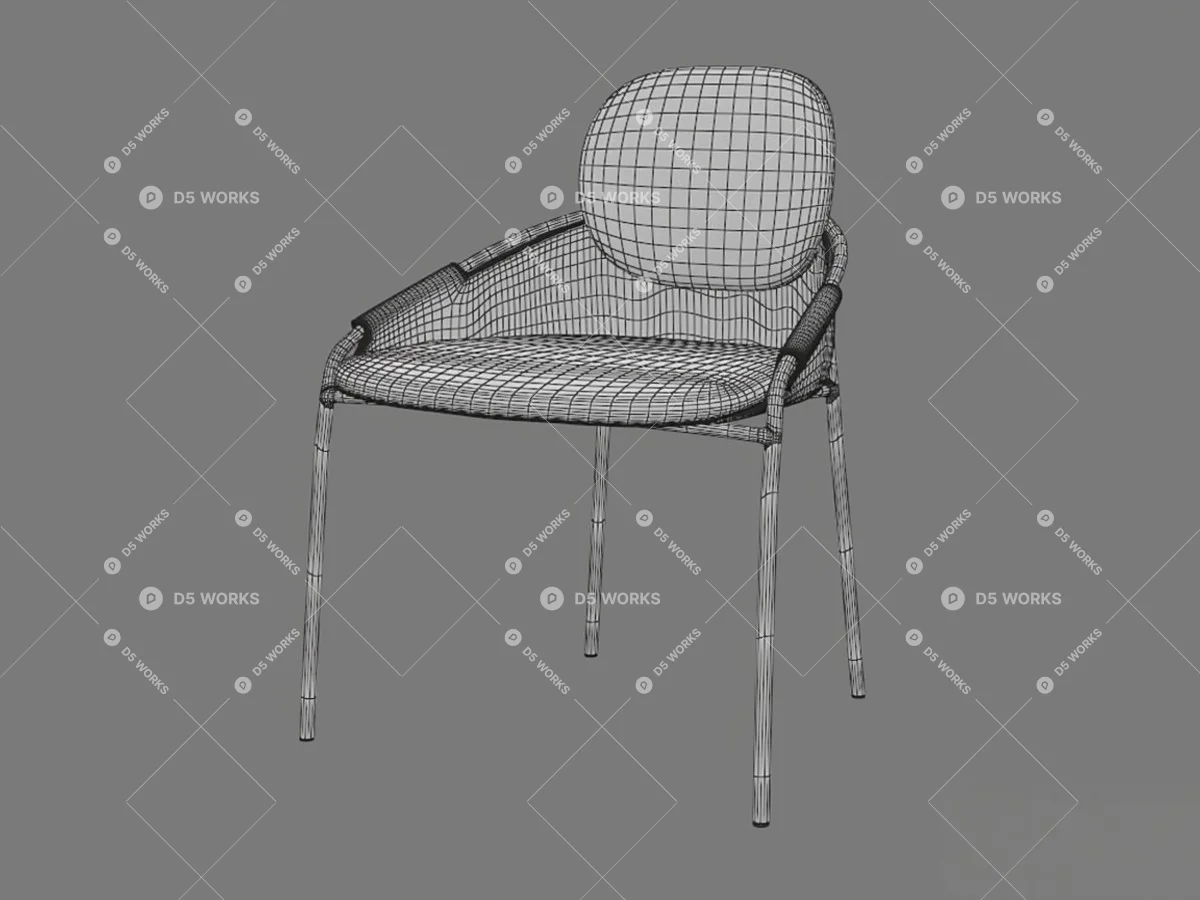Contemporary Study Chair 3d model thumbnail 5