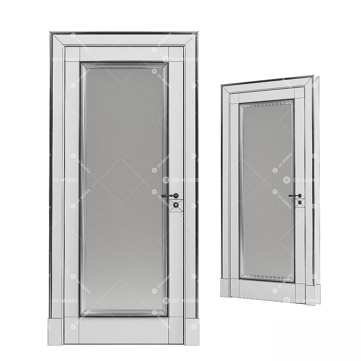 Transitional Single Door 3d model thumbnail 2