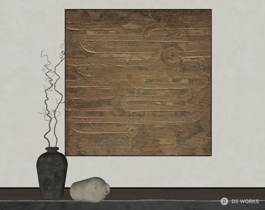 Textured Abstract Wall Art 3d model thumbnail 2
