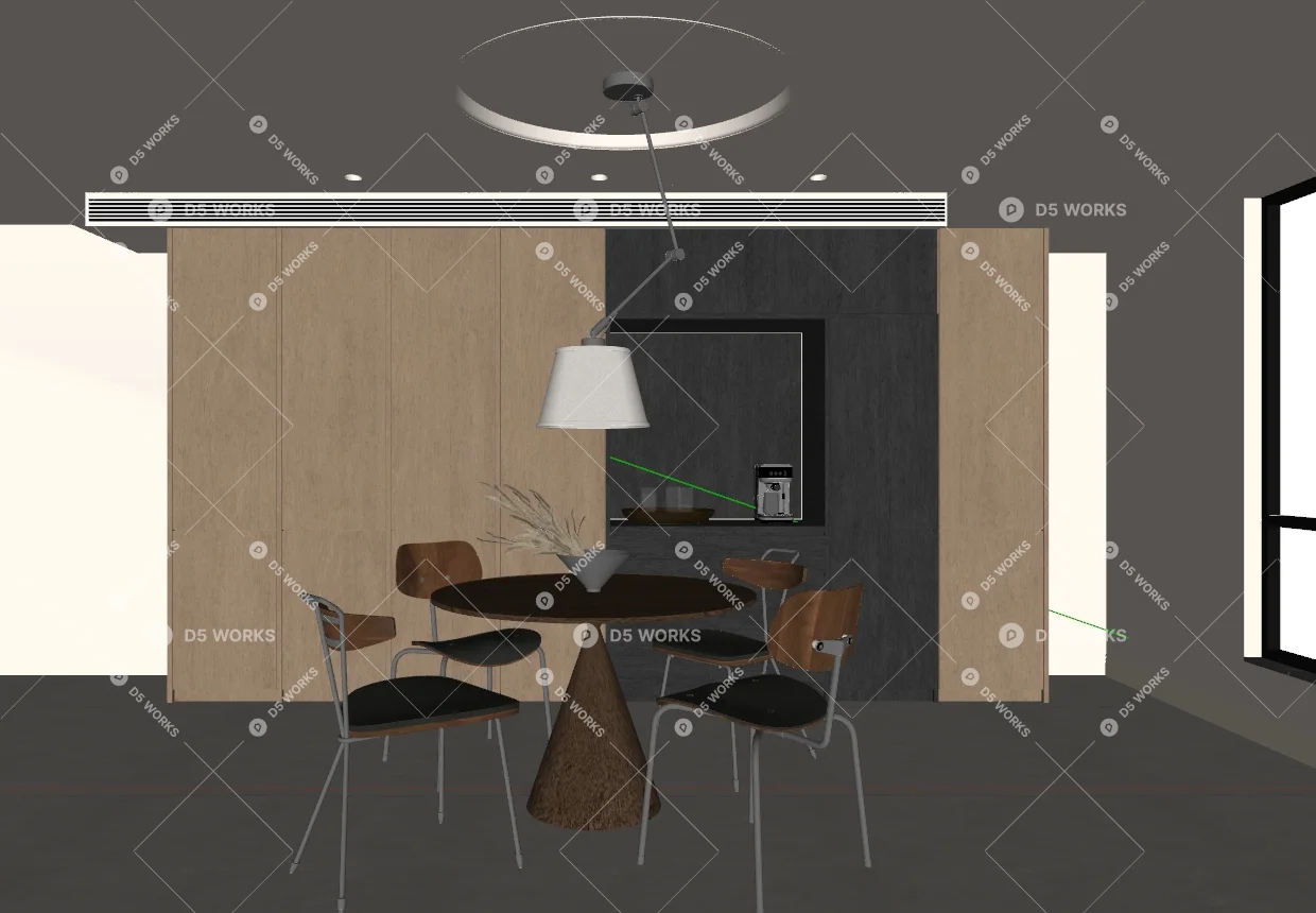 Modern Dining Room (Home) 3d model thumbnail 2