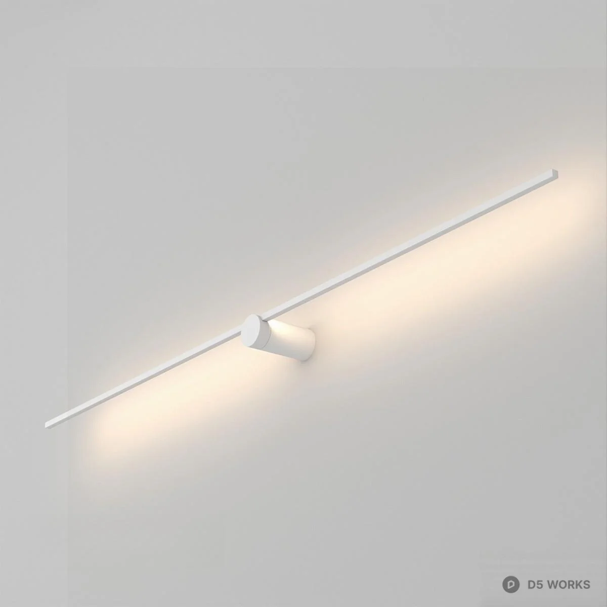 Minimalist Linear Wall Lamp 3d model thumbnail 2