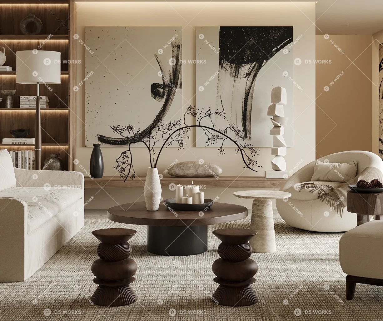 Home Living Room 3d model thumbnail 2