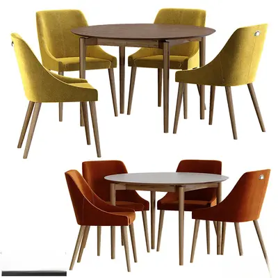 Contemporary Dining Table & Chairs Set