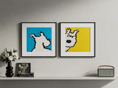 Pop Art Style Framed Wall Art Pair 3d model