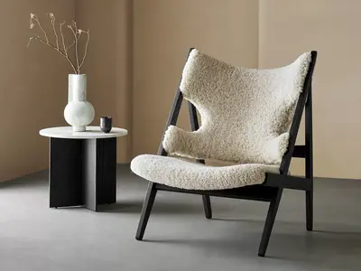 Sheepskin Upholstered Lounge Chair 3d model