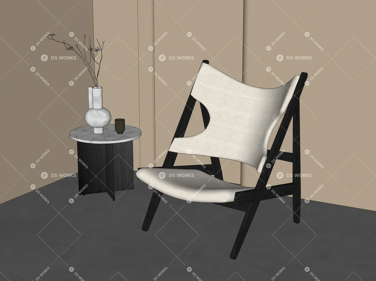 Mid-Century Modern Armchair 3d model thumbnail 2