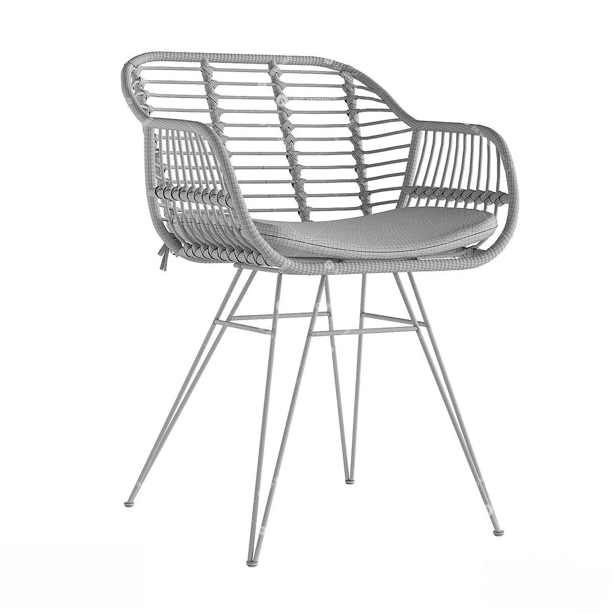 Southeast Asian Outdoor Chair 3d model thumbnail 3