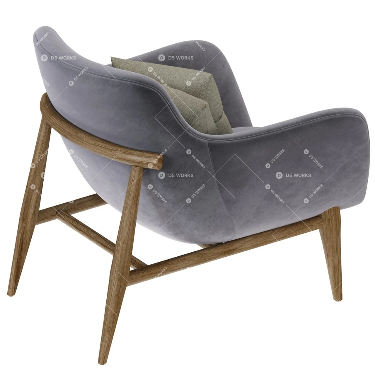 Scandinavian Armchair 3d model thumbnail 2