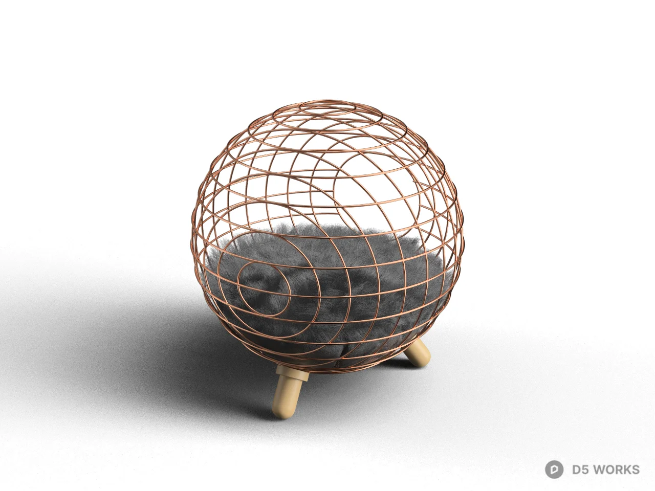 Geometric Wireframe Sphere Side Table 3d model - Image 1