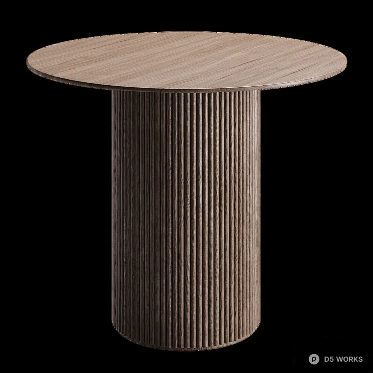 Ribbed Gold Base Marble Top Dining Table 3d model thumbnail 5