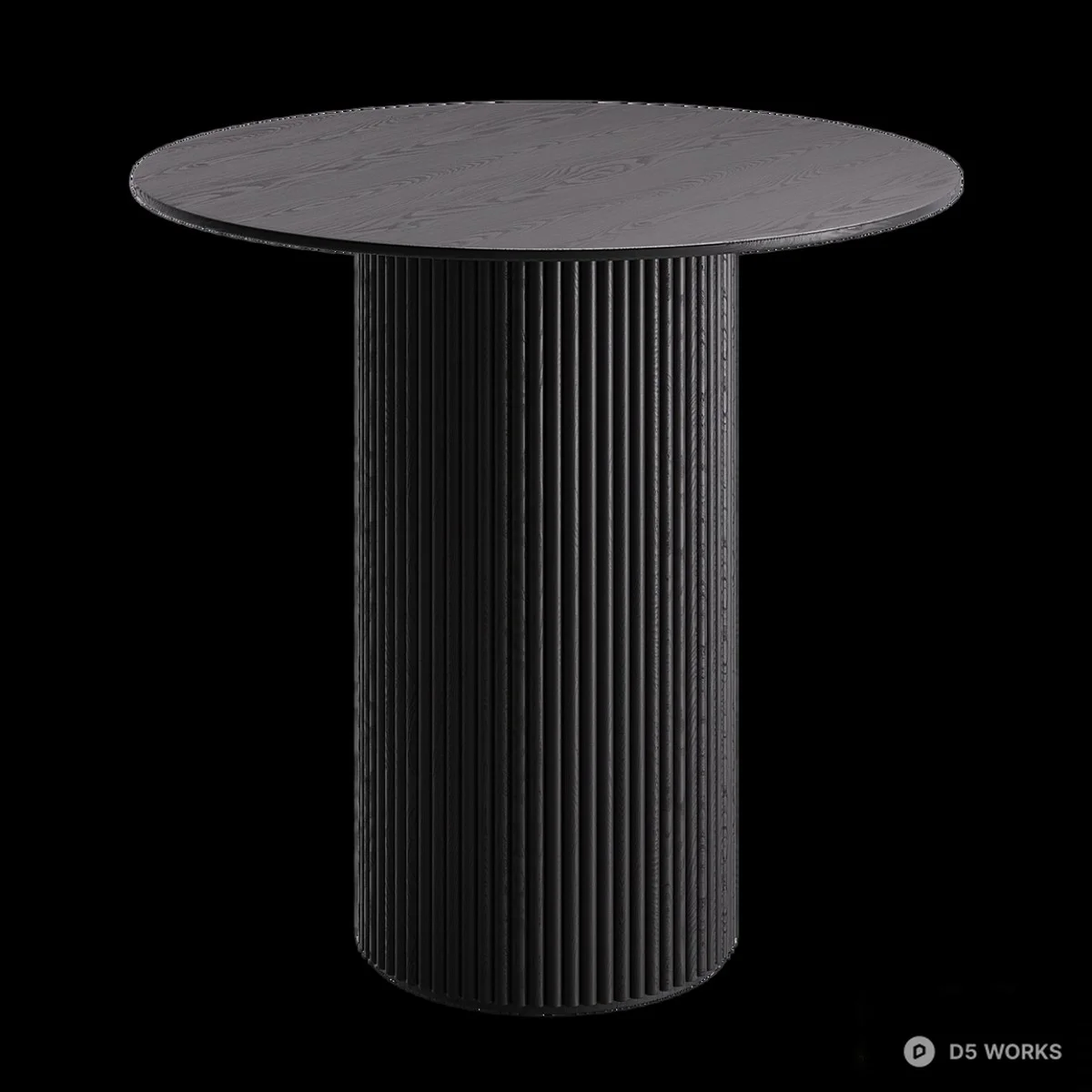 Ribbed Gold Base Marble Top Dining Table 3d model thumbnail 4