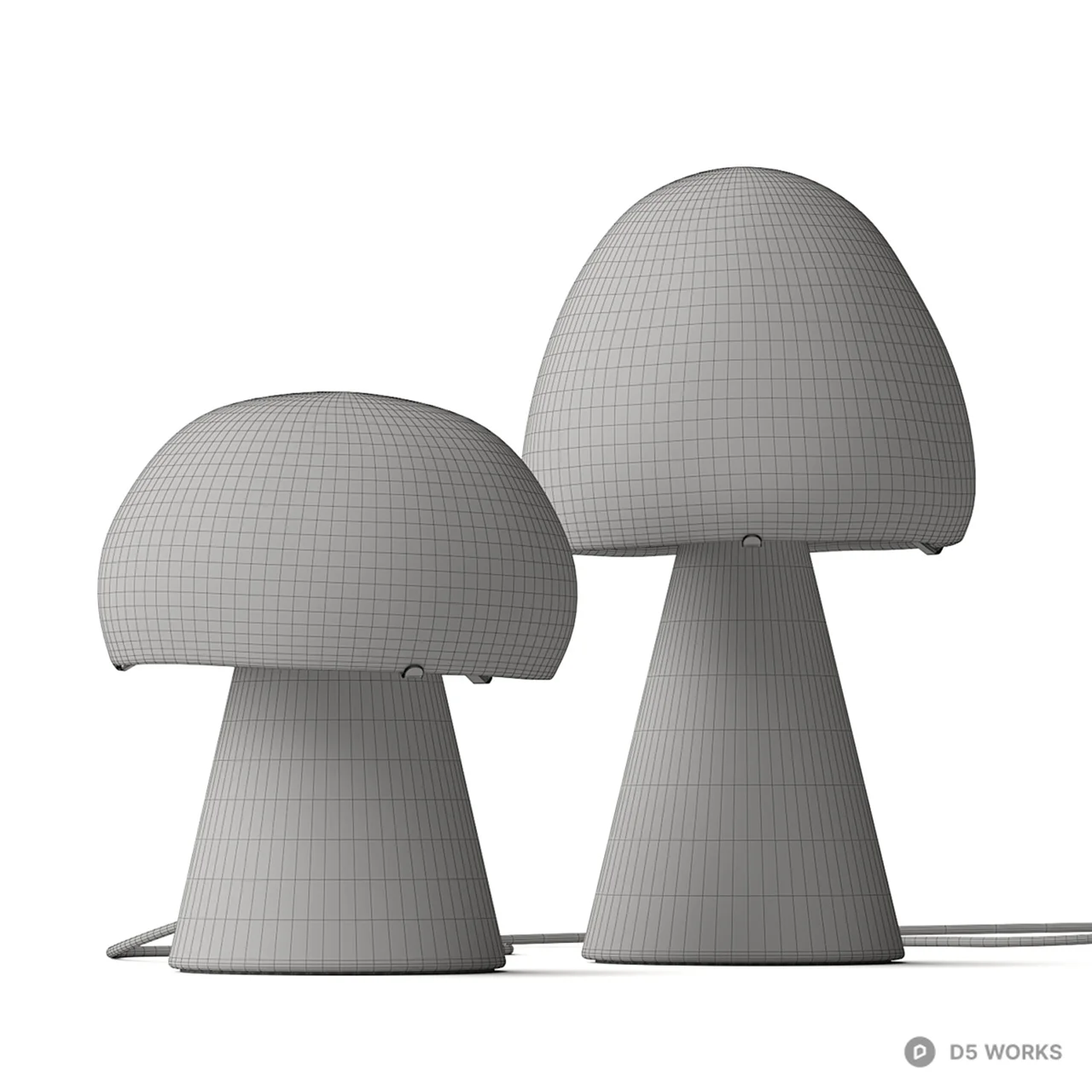 Mushroom Shaped Minimalist Table Lamp 3d model thumbnail 4