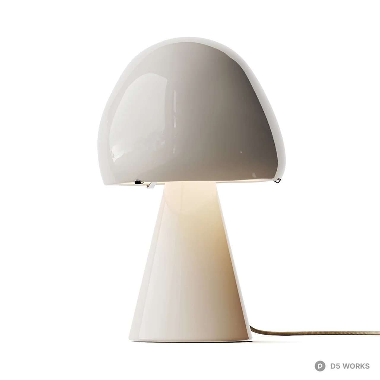Mushroom Shaped Minimalist Table Lamp 3d model thumbnail 2