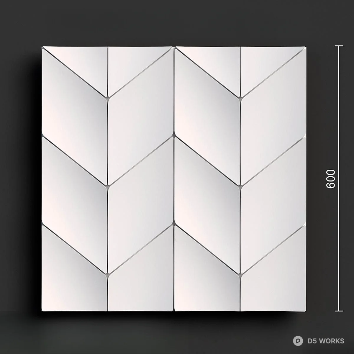 Geometric Spliced Wall Panel 3d model thumbnail 2